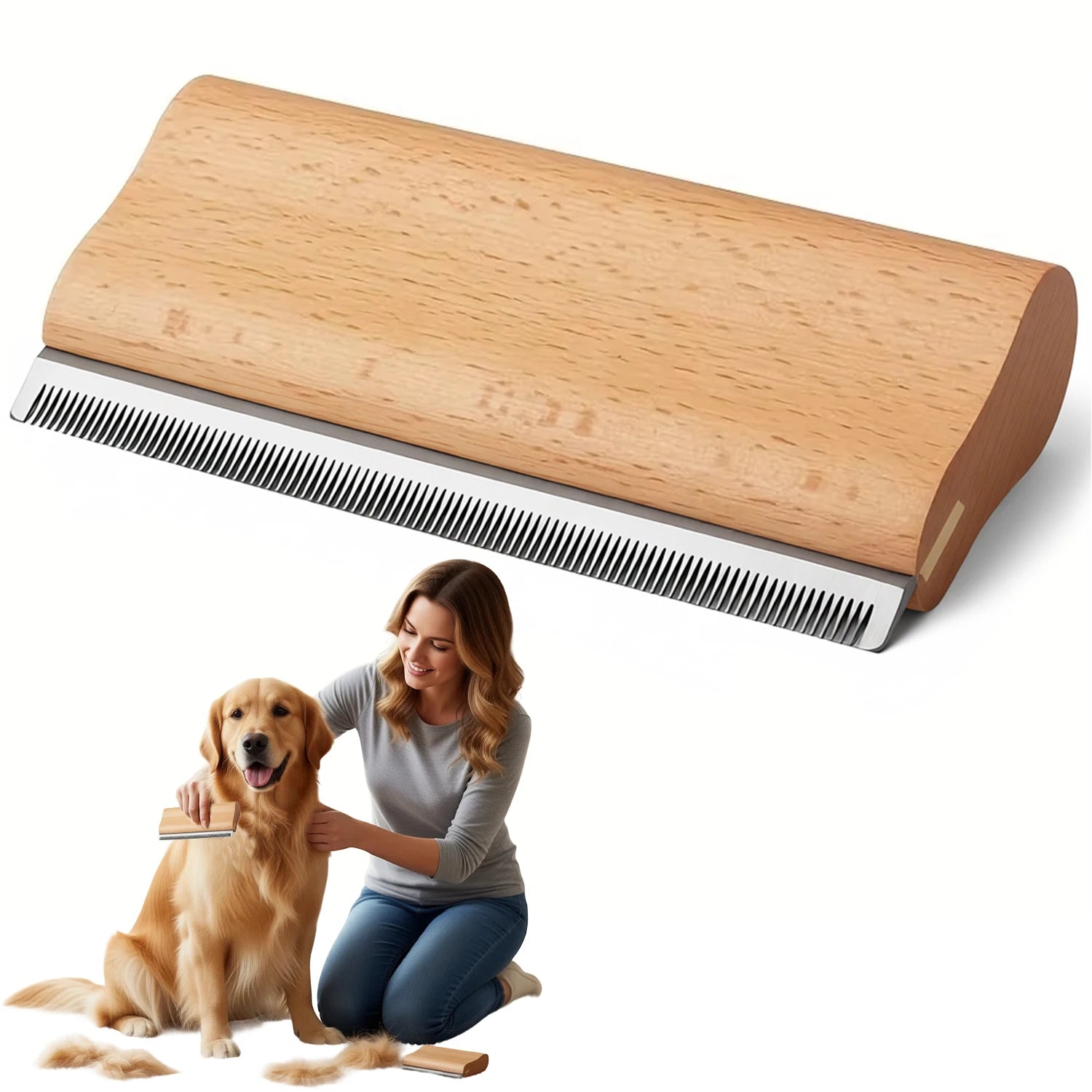 Wood PET Cat Dog  Grooming Tool