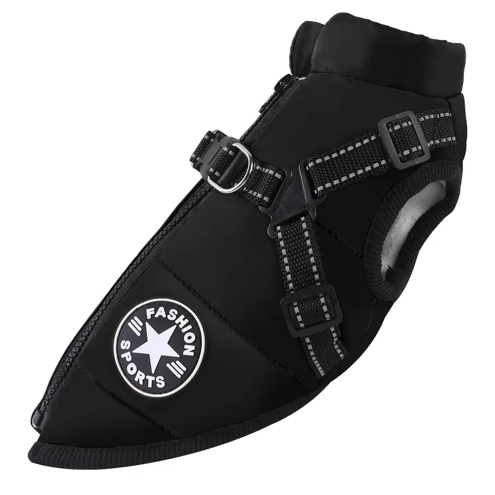 Vêtements d'hiver pour chien avec harnais