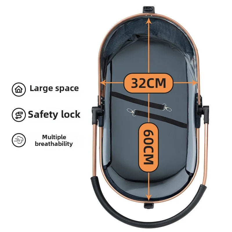 Poussette 3 en 1 pour animaux