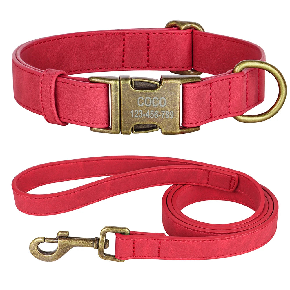 Personalized Dog Collar Leash Set