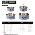 A cartoon-patterned pet bowl easy to clean made of stainless steel suitable for both outdoor and indoor pet owners.
