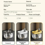 A Cat Water Fountain Auto Filter Transparent Cat Drinker USB Anti-Dry Burning Recirculate Filtering Water Dispenser