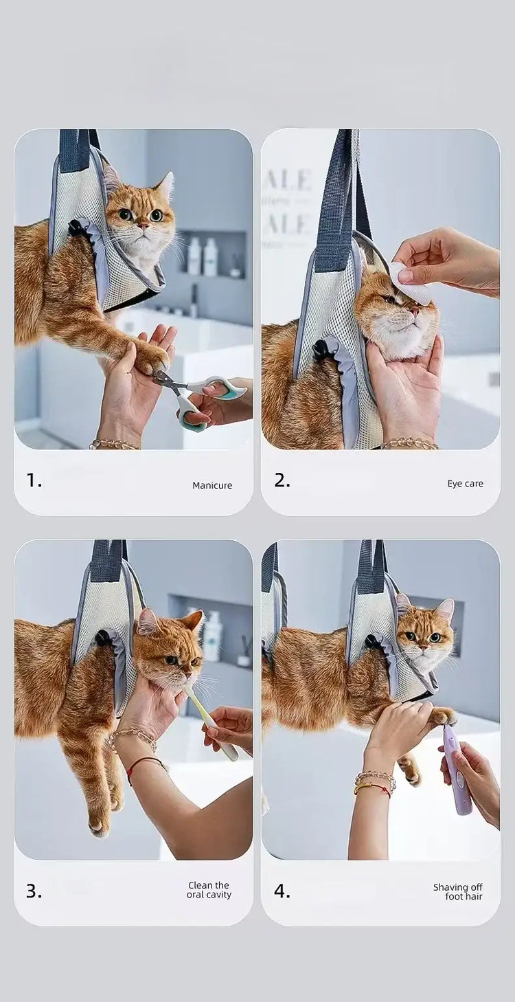 Adjustable Pet Grooming Hammock Helper Cat Dog Beauty Hammock Puppy Grooming Cuting Nails Hammock Tool Bag Pet