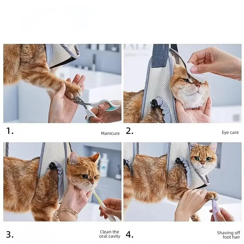 Adjustable Pet Grooming Hammock Helper Cat Dog Beauty Hammock Puppy Grooming Cuting Nails Hammock Tool Bag Pet