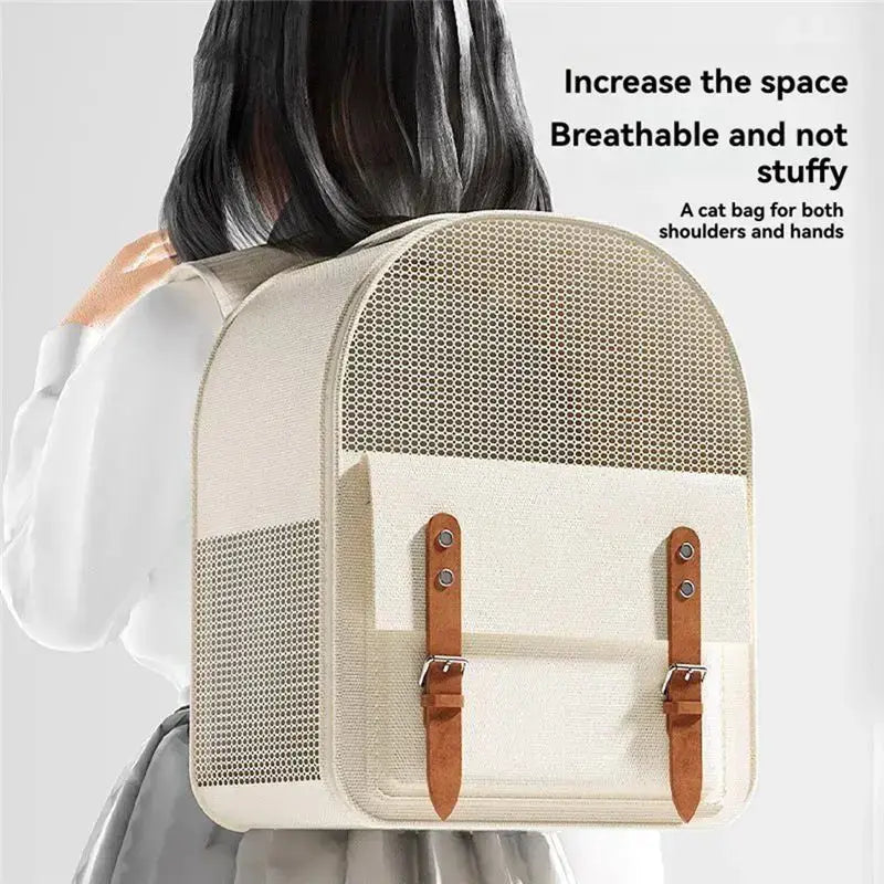 AFOURT-Pet Backpacks Adjustable Straps Large Capacity Cat Carrier Boxes Pet Bags Designed For Small Dogs Felines - As