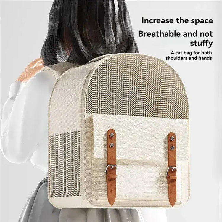 AFOURT-Pet Backpacks Adjustable Straps Large Capacity Cat Carrier Boxes Pet Bags Designed For Small Dogs Felines - As