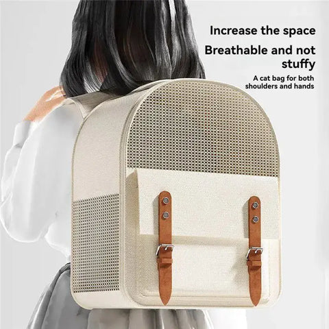 AFOURT-Pet Backpacks Adjustable Straps Large Capacity Cat Carrier Boxes Pet Bags Designed For Small Dogs Felines - As