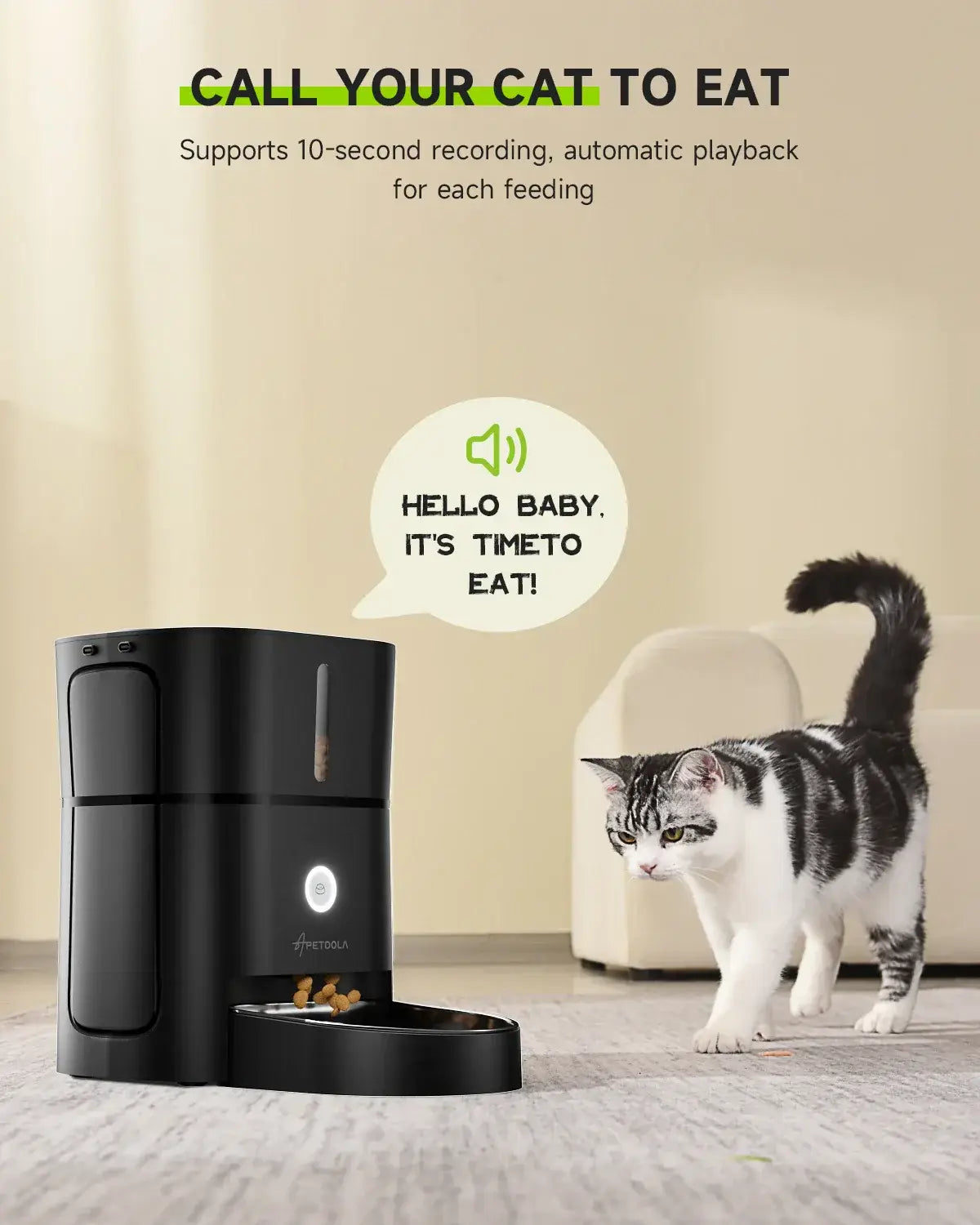 APETDOLA Automatic Cat Feeder Pet Smart Cat Food Dispenser Remote Control WiFi Button Timed Feeders For Cats Dog
