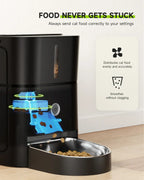 APETDOLA Automatic Cat Feeder Pet Smart Cat Food Dispenser Remote Control WiFi Button Timed Feeders For Cats Dog