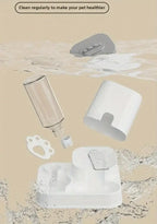 Automatic Cat & Dog Water Dispenser with Integrated Food Basin No Batteries Needed,Automatic Pet Feeder One-Piece Design