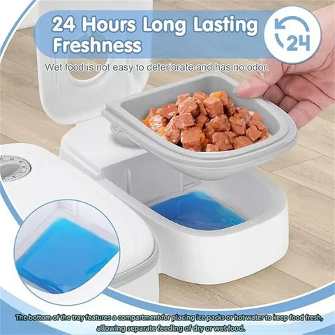Automatic Cat Feeder 48-Hour Timed Cat Food Dispenser Pet Feeder Automatic Feeder Suitable for All Household Pets