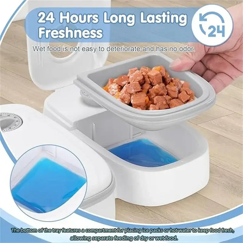 Automatic Cat Feeder 48-Hour Timed Cat Food Dispenser Pet Feeder Automatic Feeder Suitable for All Household Pets