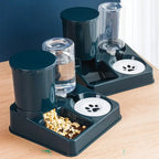 Automatic Cat Feeder Water Dispenser Set 2 In 1 Tilted Automatic Pet Food And Water Feeder Gravity Food Feeder And