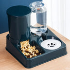Automatic Cat Feeder Water Dispenser Set 2 In 1 Tilted Automatic Pet Food And Water Feeder Gravity Food Feeder And