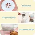 Automatic Cat Feeder Water Dispenser Set 2 In 1 Tilted Automatic Pet Food And Water Feeder Gravity Food Feeder And