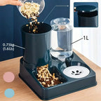 Automatic Cat Feeder Water Dispenser Set 2 In 1 Tilted Automatic Pet Food And Water Feeder Gravity Food Feeder And
