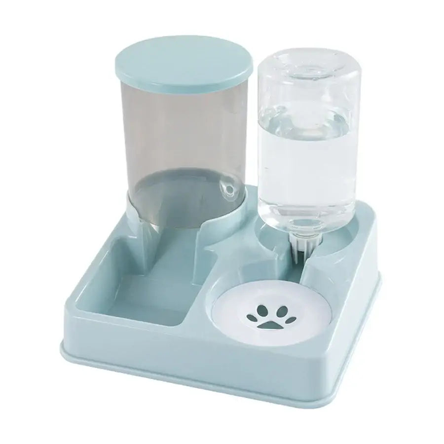 Automatic Cat Feeder Water Dispenser Set 2 In 1 Tilted Automatic Pet Food And Water Feeder Gravity Food Feeder And