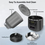 Automatic Cat Feeders 4L Timed Cat Dry Food Dispenser Dual Power Supply Programmable Portion Control Auto Pet Feeder