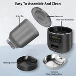 Automatic Cat Feeders 4L Timed Cat Dry Food Dispenser Dual Power Supply Programmable Portion Control Auto Pet Feeder