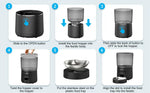 Automatic Cat Feeders 4L Timed Cat Dry Food Dispenser Dual Power Supply Programmable Portion Control Auto Pet Feeder