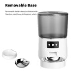 Automatic Cat Feeders 4L Timed Cat Dry Food Dispenser Dual Power Supply Programmable Portion Control Auto Pet Feeder