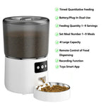 Automatic Cat Feeders 4L Timed Cat Dry Food Dispenser Dual Power Supply Programmable Portion Control Auto Pet Feeder