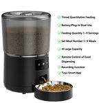 Automatic Cat Feeders 4L Timed Cat Dry Food Dispenser Dual Power Supply Programmable Portion Control Auto Pet Feeder