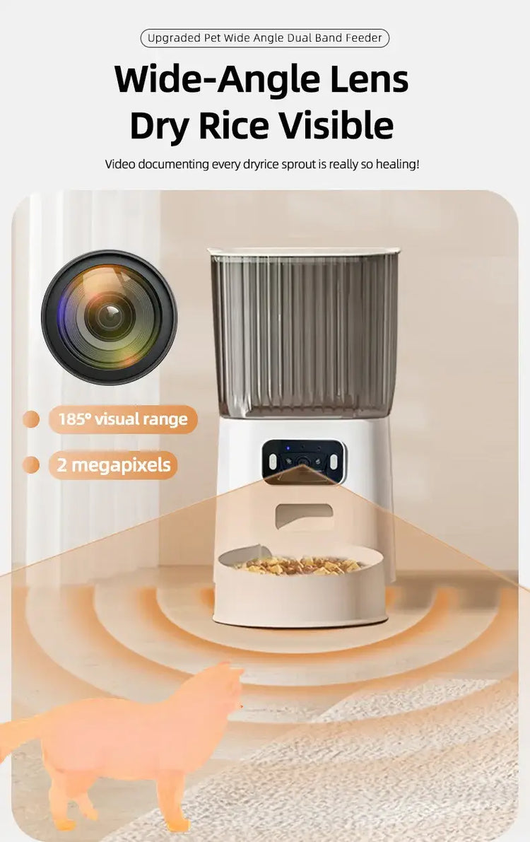 Automatic Cat Food Machine 5G Wifi Connection Pet Timed Intelligent Feeder with Preservation Function Suitable for