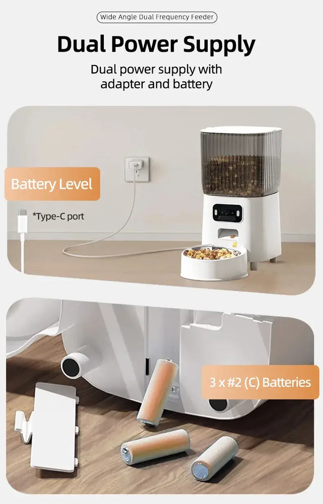Automatic Cat Food Machine 5G Wifi Connection Pet Timed Intelligent Feeder with Preservation Function Suitable for