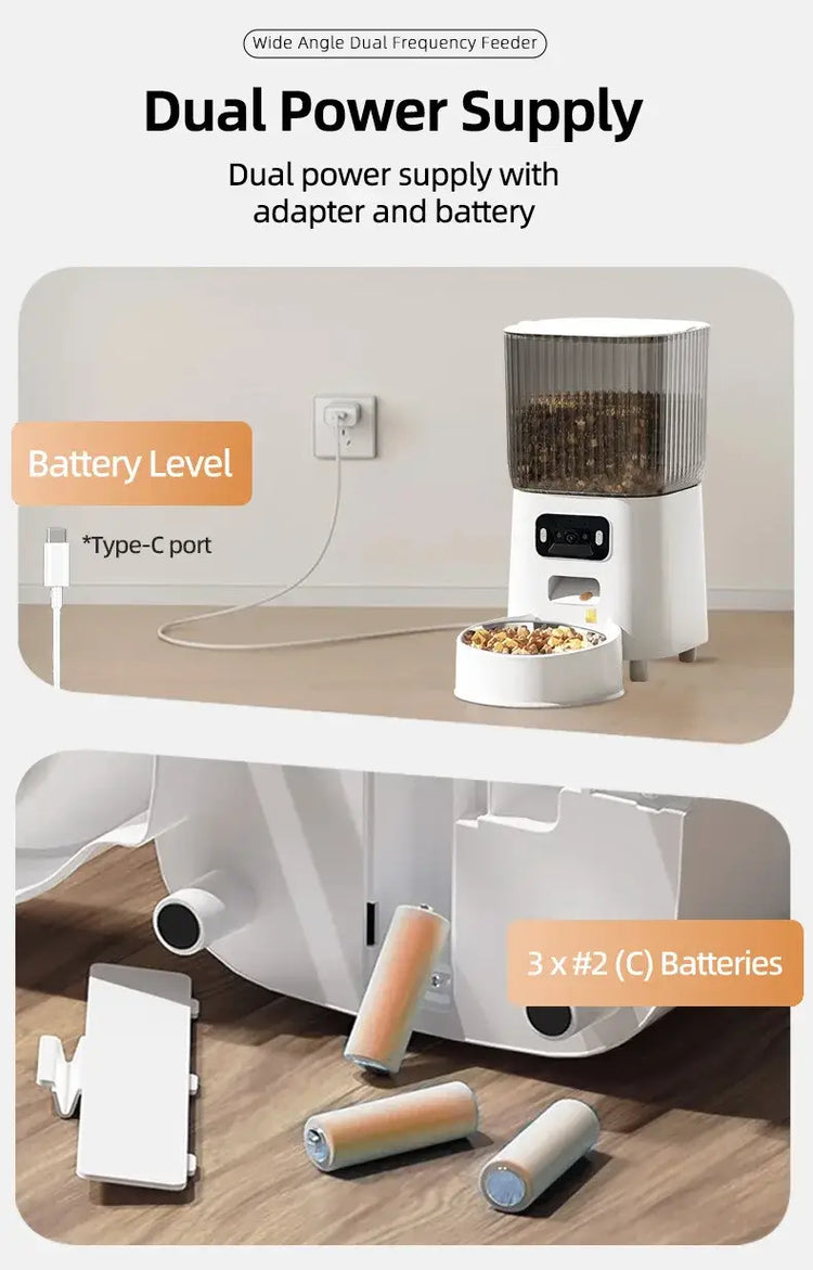 Automatic Cat Food Machine 5G Wifi Connection Pet Timed Intelligent Feeder with Preservation Function Suitable for
