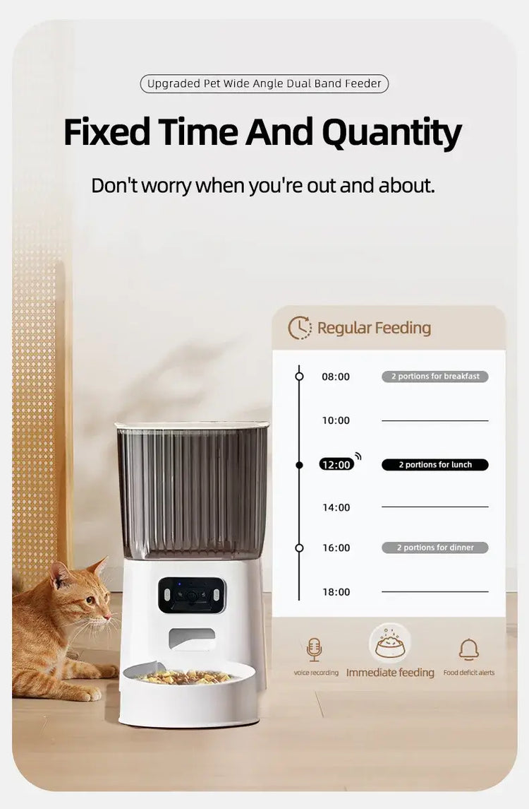 Automatic Cat Food Machine 5G Wifi Connection Pet Timed Intelligent Feeder with Preservation Function Suitable for