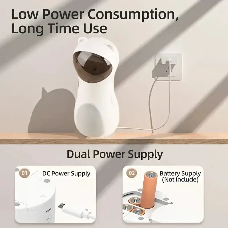 Automatic Cat Laser Toy LED Teaser Interactive Training Entertaining Multi-Angle Adjustable USB Charging - White