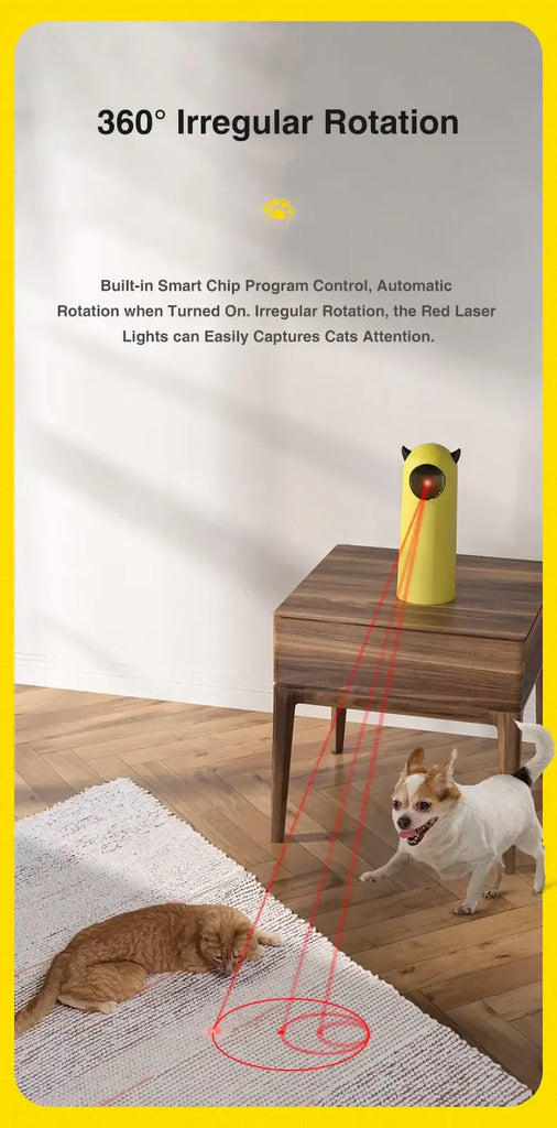 Automatic Cat Laser Toys Interactive Smart Teasing 360 Irregular Rotation Cat Exercise Sports Handheld Electronic Cat