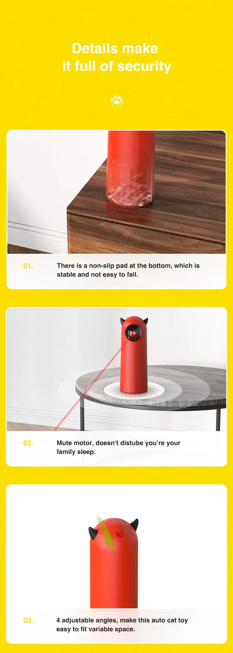 Automatic Cat Laser Toys Interactive Smart Teasing 360 Irregular Rotation Cat Exercise Sports Handheld Electronic Cat