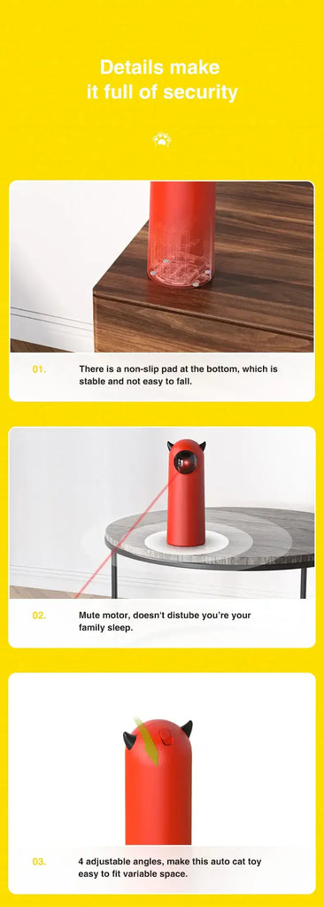 Automatic Cat Laser Toys Interactive Smart Teasing 360 Irregular Rotation Cat Exercise Sports Handheld Electronic Cat