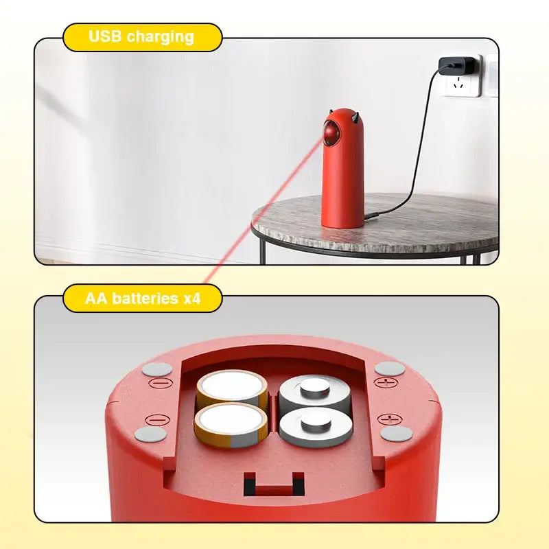 Automatic Cat Laser Toys Interactive Smart Teasing 360 Irregular Rotation Cat Exercise Sports Handheld Electronic Cat