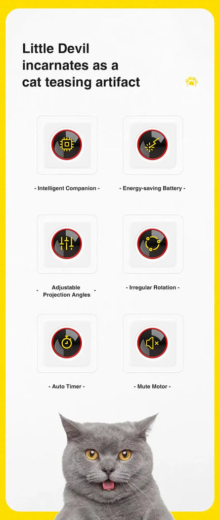 Automatic Cat Laser Toys Interactive Smart Teasing 360 Irregular Rotation Cat Exercise Sports Handheld Electronic Cat