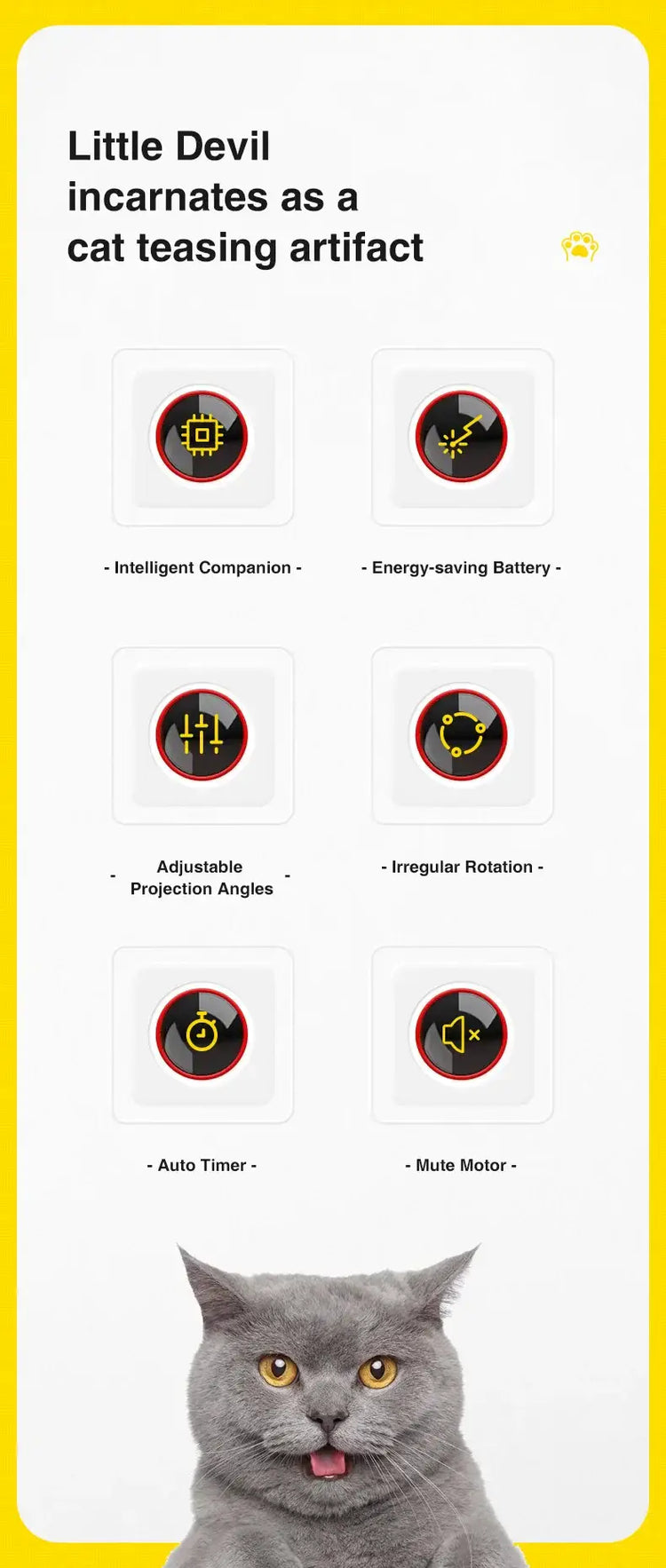 Automatic Cat Laser Toys Interactive Smart Teasing 360 Irregular Rotation Cat Exercise Sports Handheld Electronic Cat