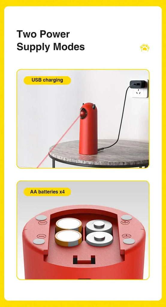 Automatic Cat Laser Toys Interactive Smart Teasing 360 Irregular Rotation Cat Exercise Sports Handheld Electronic Cat