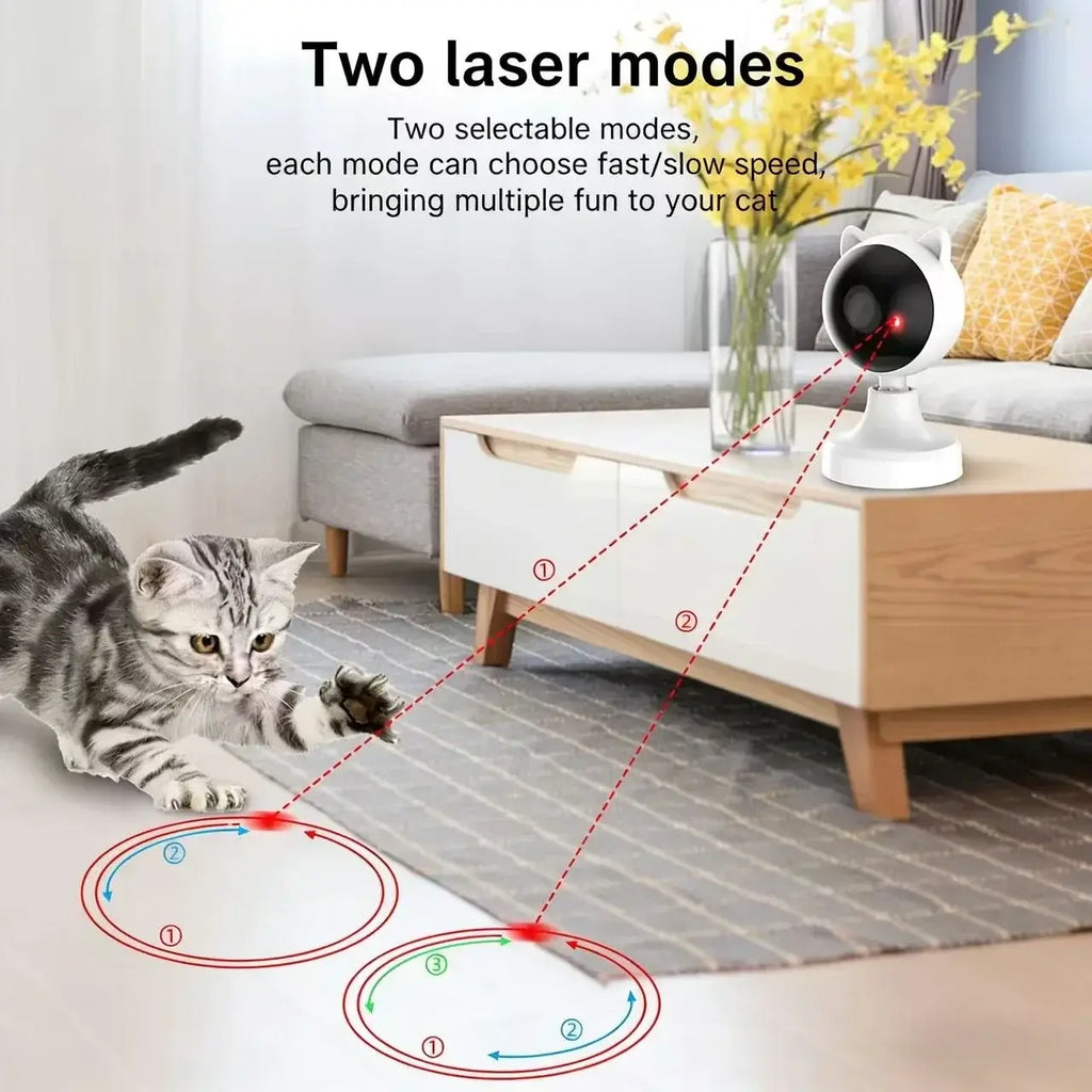 Automatic Cat Laser Toys Interactive Smart Teasing Timed Pet LED Laser Indoor Cat Toy Accessories Rotating Electronic