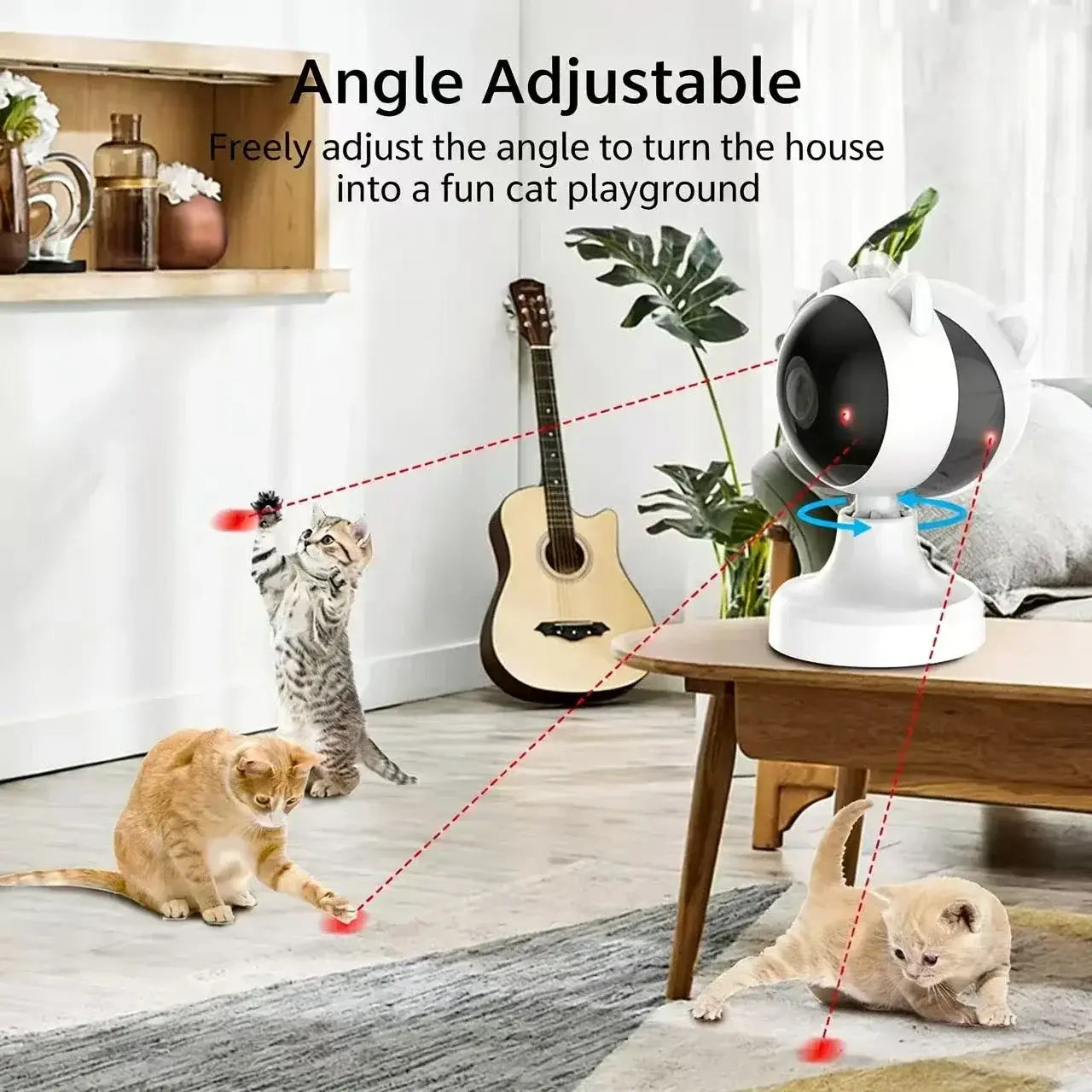 Automatic Cat Laser Toys Interactive Smart Teasing Timed Pet LED Laser Indoor Cat Toy Accessories Rotating Electronic