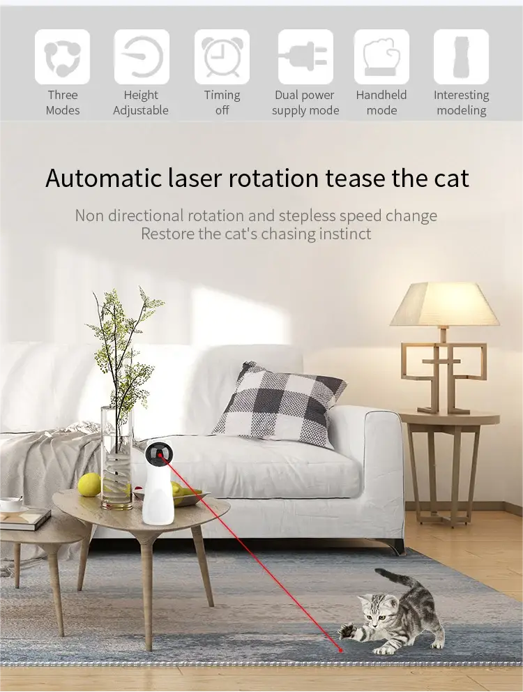 Automatic Cat Toys Interactive Smart Teasing Pet LED Laser Indoor Cat Toy Accessories Handheld Electronic Cat Toy for