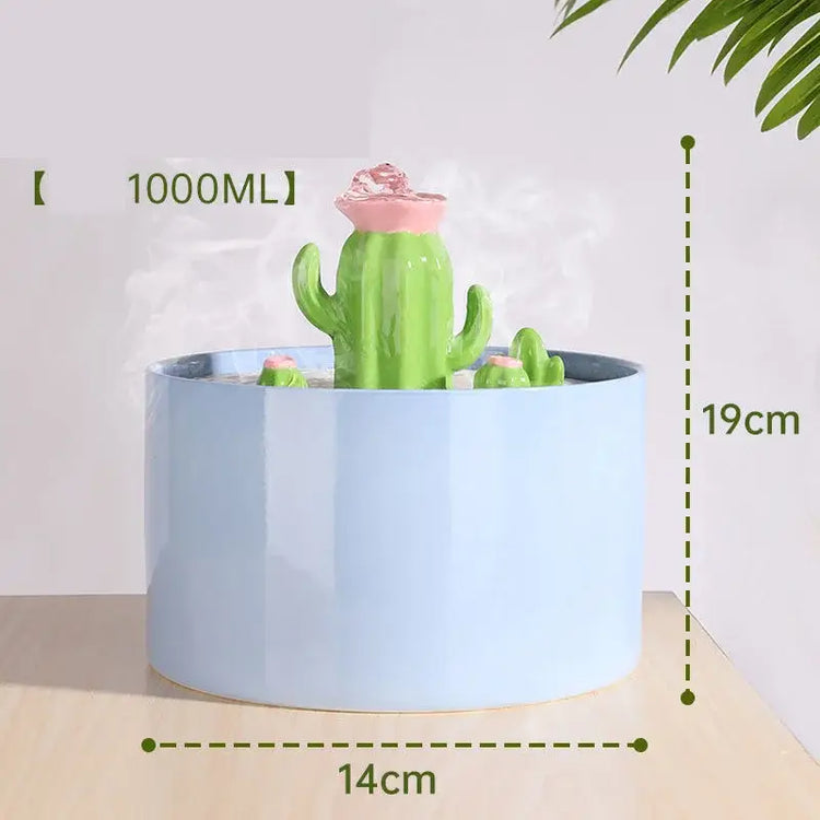 Automatic Circulating Water Dispenser Cat Ceramic Water Dispenser Silent Flow Pet Food Utensils Pet Supplies 1Pc