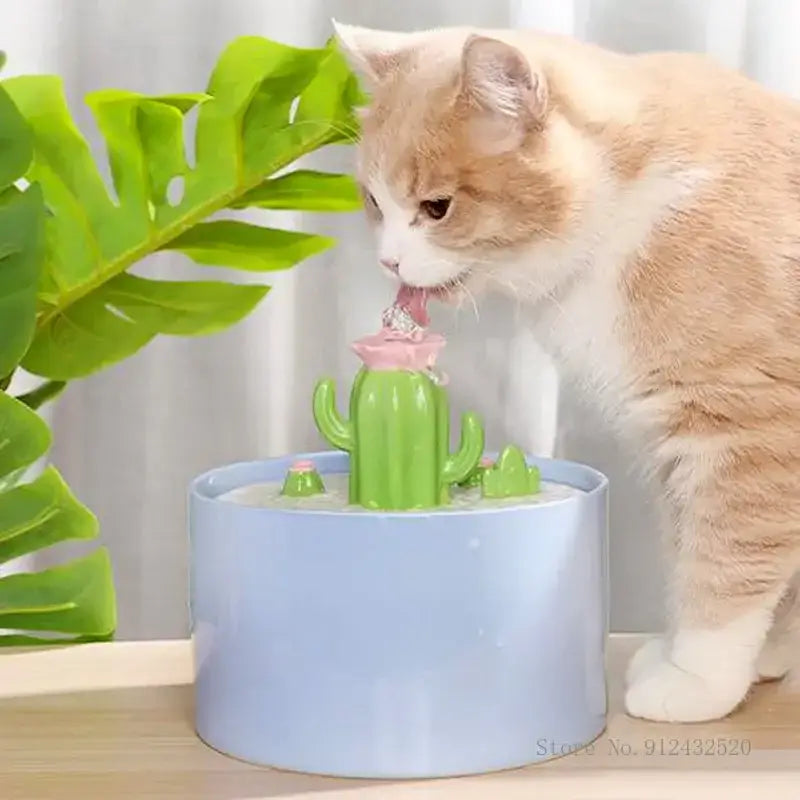 Automatic Circulating Water Dispenser Cat Ceramic Water Dispenser Silent Flow Pet Food Utensils Pet Supplies 1Pc