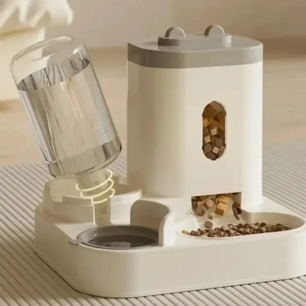 Automatic Feeder Dog Cat Food Bowl With Water Fountain Large Capacity Pet Food Storage Dispenser Container Puppy Pet