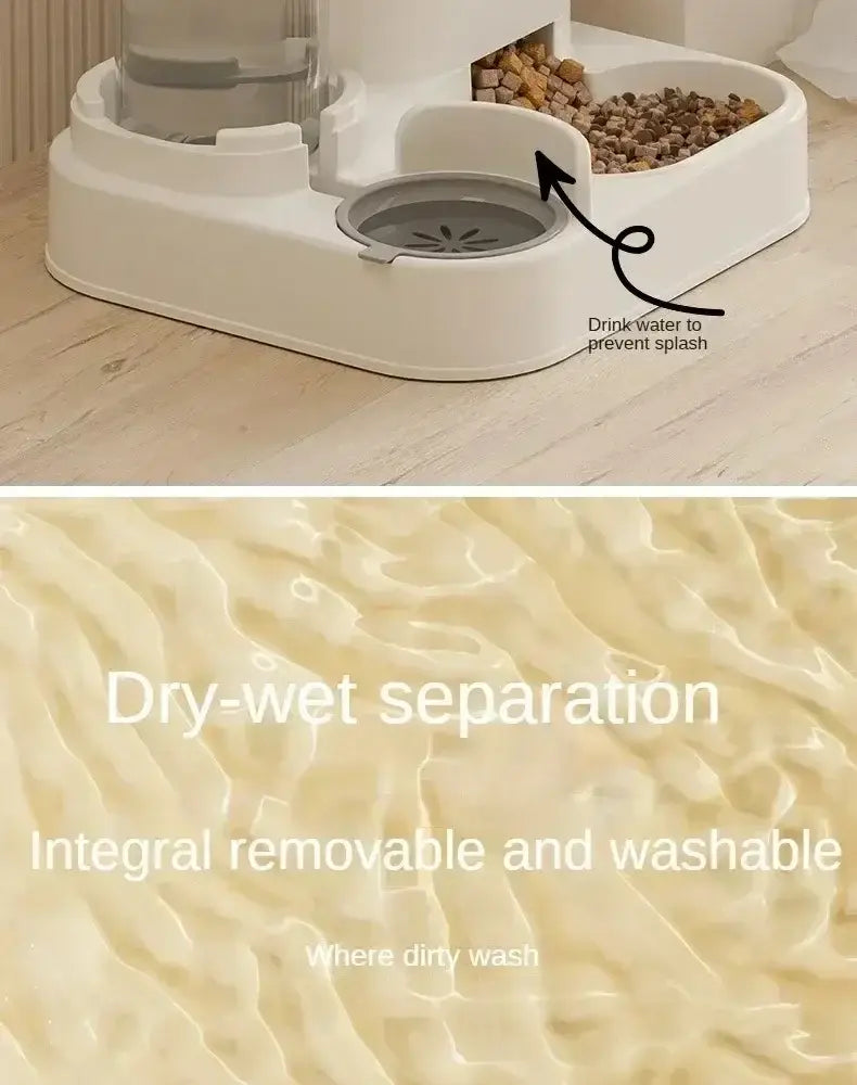 Automatic Feeder Dog Cat Food Bowl With Water Fountain Large Capacity Pet Food Storage Dispenser Container Puppy Pet