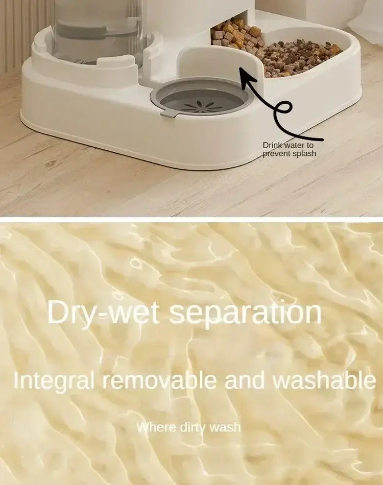 Automatic Feeder Dog Cat Food Bowl With Water Fountain Large Capacity Pet Food Storage Dispenser Container Puppy Pet