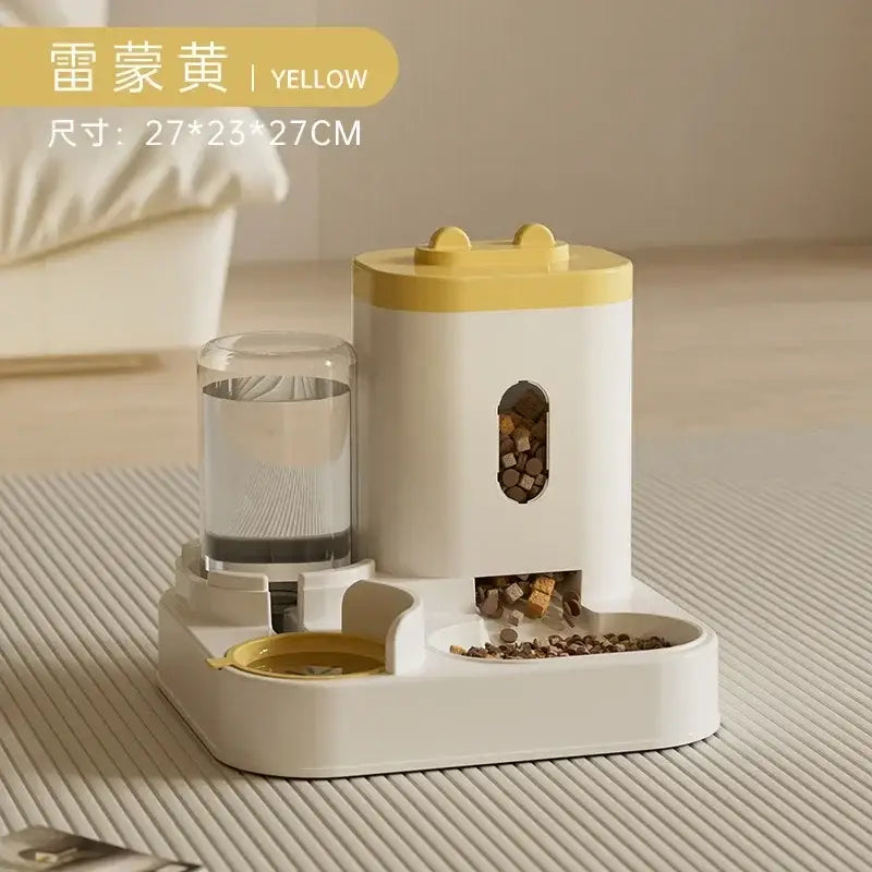 Automatic Feeder Dog Cat Food Bowl With Water Fountain Large Capacity Pet Food Storage Dispenser Container Puppy Pet