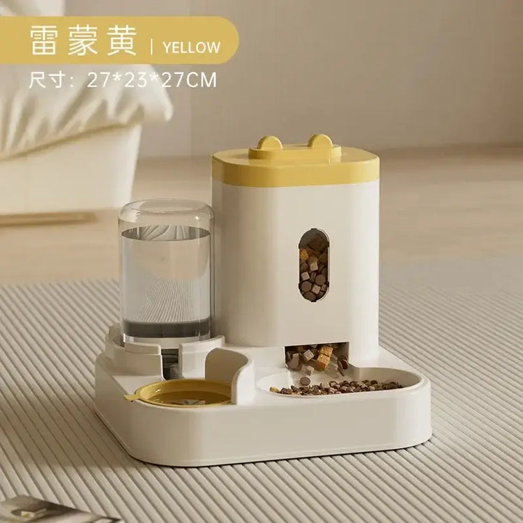 Automatic Feeder Dog Cat Food Bowl With Water Fountain Large Capacity Pet Food Storage Dispenser Container Puppy Pet