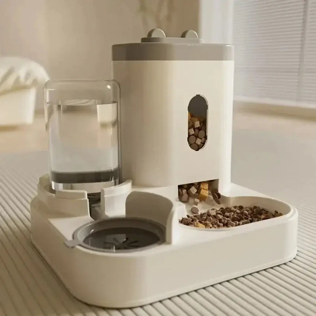 Automatic Feeder Dog Cat Food Bowl With Water Fountain Large Capacity Pet Food Storage Dispenser Container Puppy Pet
